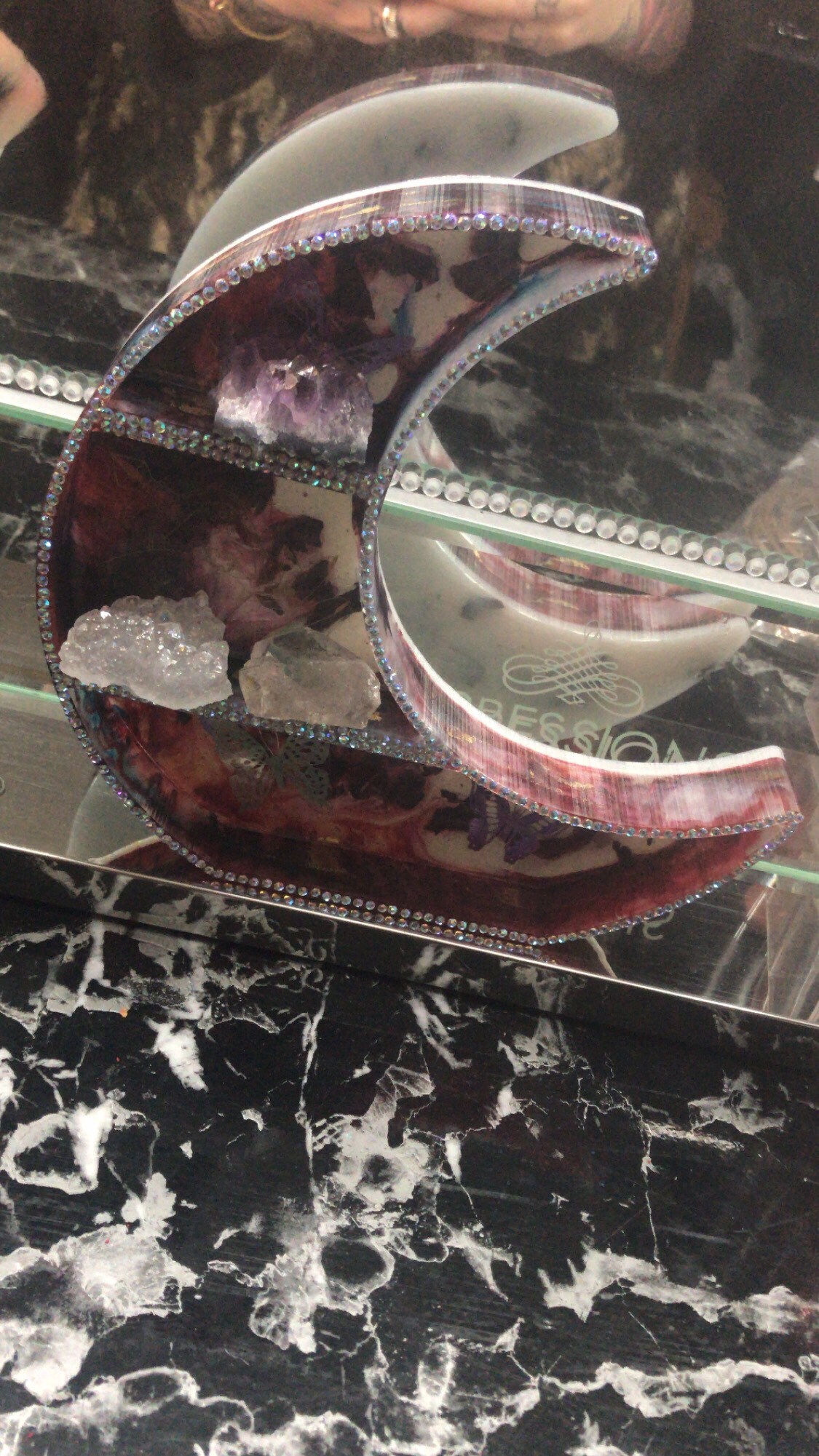 Crescent Moon Shelf for Mini Crystal and Nicknacks - Etsy