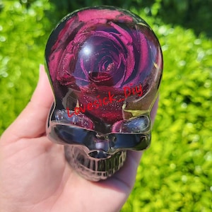 Resin handmade rose skull gothic decor...read description before order