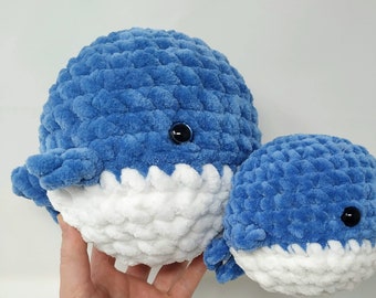 Crochet whale, amigurumi whale, gift, soft blue whale, xlarge crochet whale
