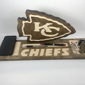 Sports Team Wooden Desk Organizer Nightstand Plaque Cell Phone Holder Pen Holder Key Holder
