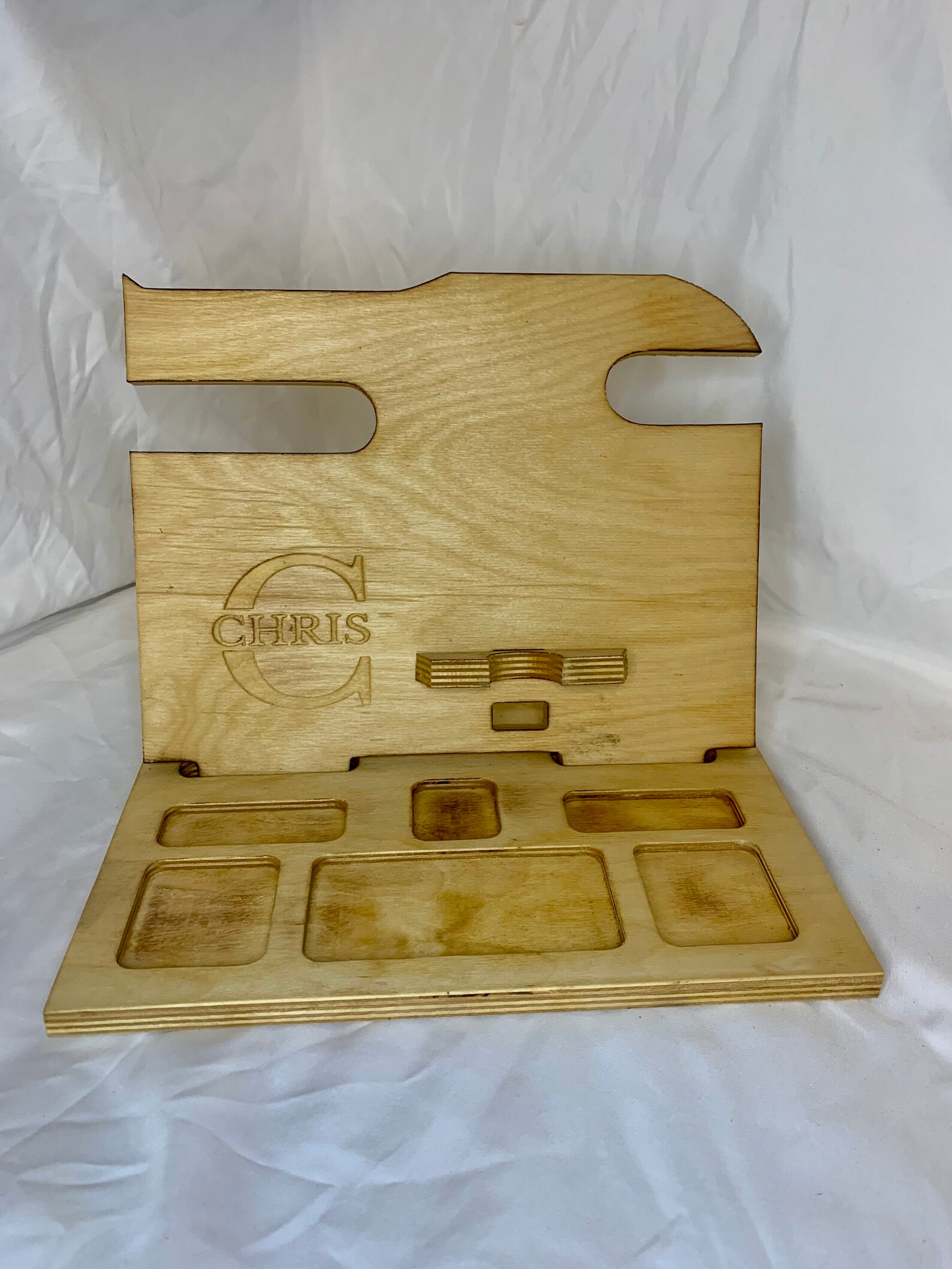 Personalized Bedside EDC Dump Tray Nightstand Wood Organizer Etsy