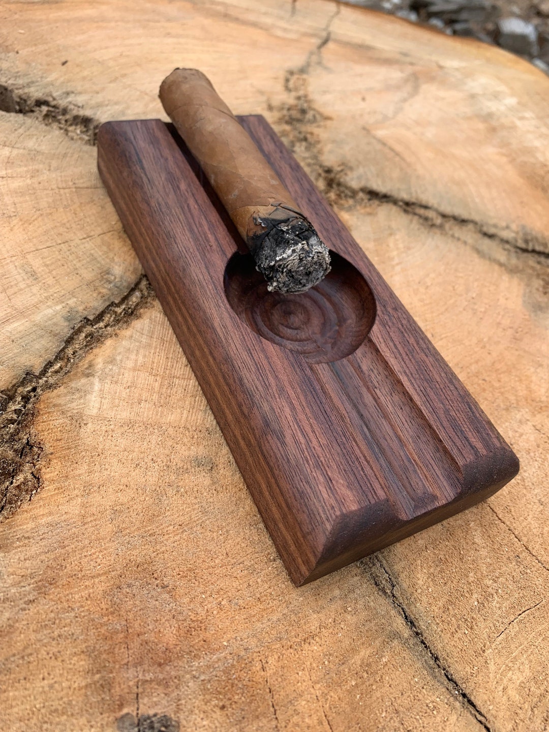 Cigar Tray Handmade Cigar Tray Hardwood Black Walnut Smokers Tray Cigar