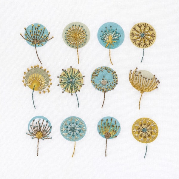 Dandelion embroidery kit. Scandinavian style. Modern hand embroidery.