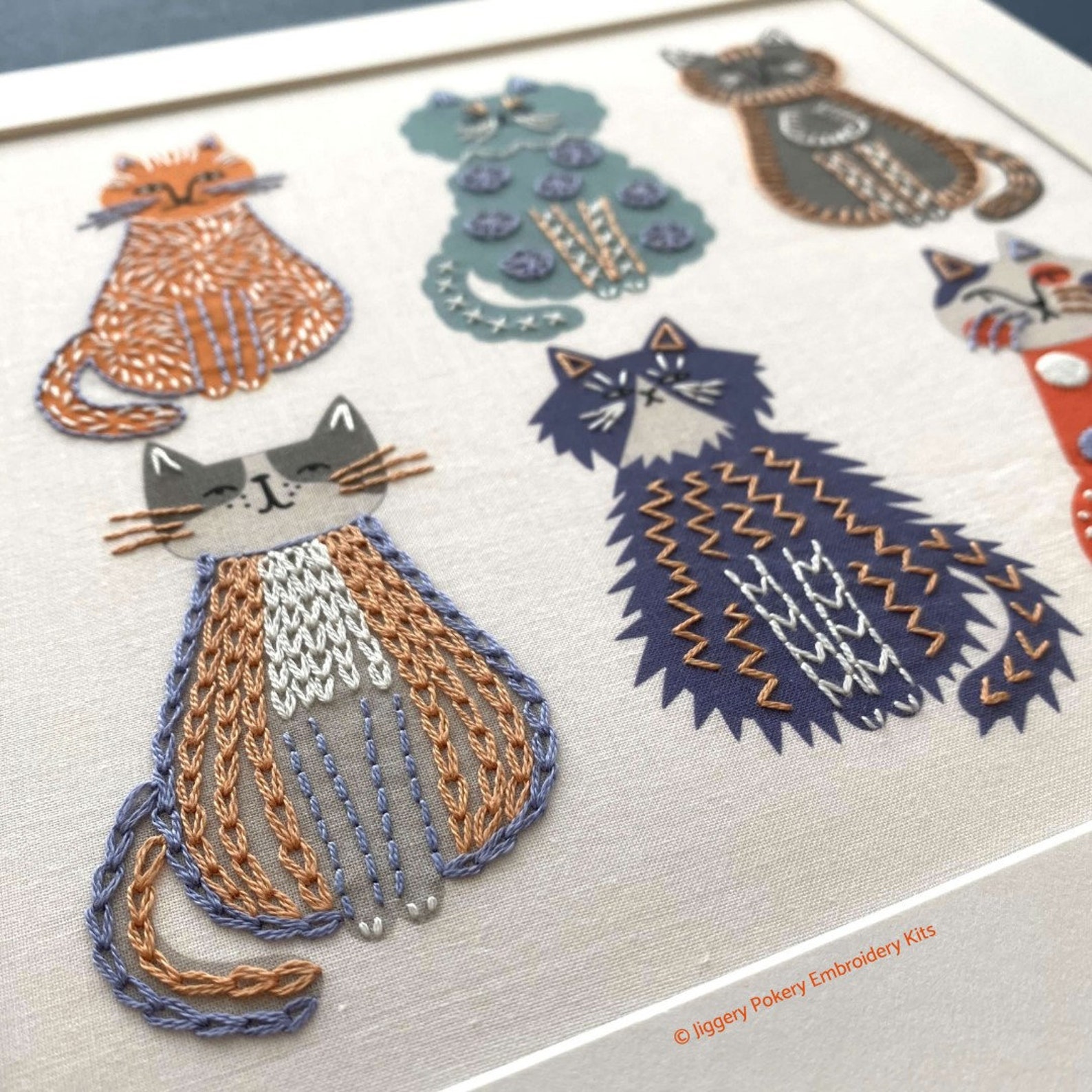 Patterns Feline Cat Embroidery Pattern: Fun Feline Design - Etsy