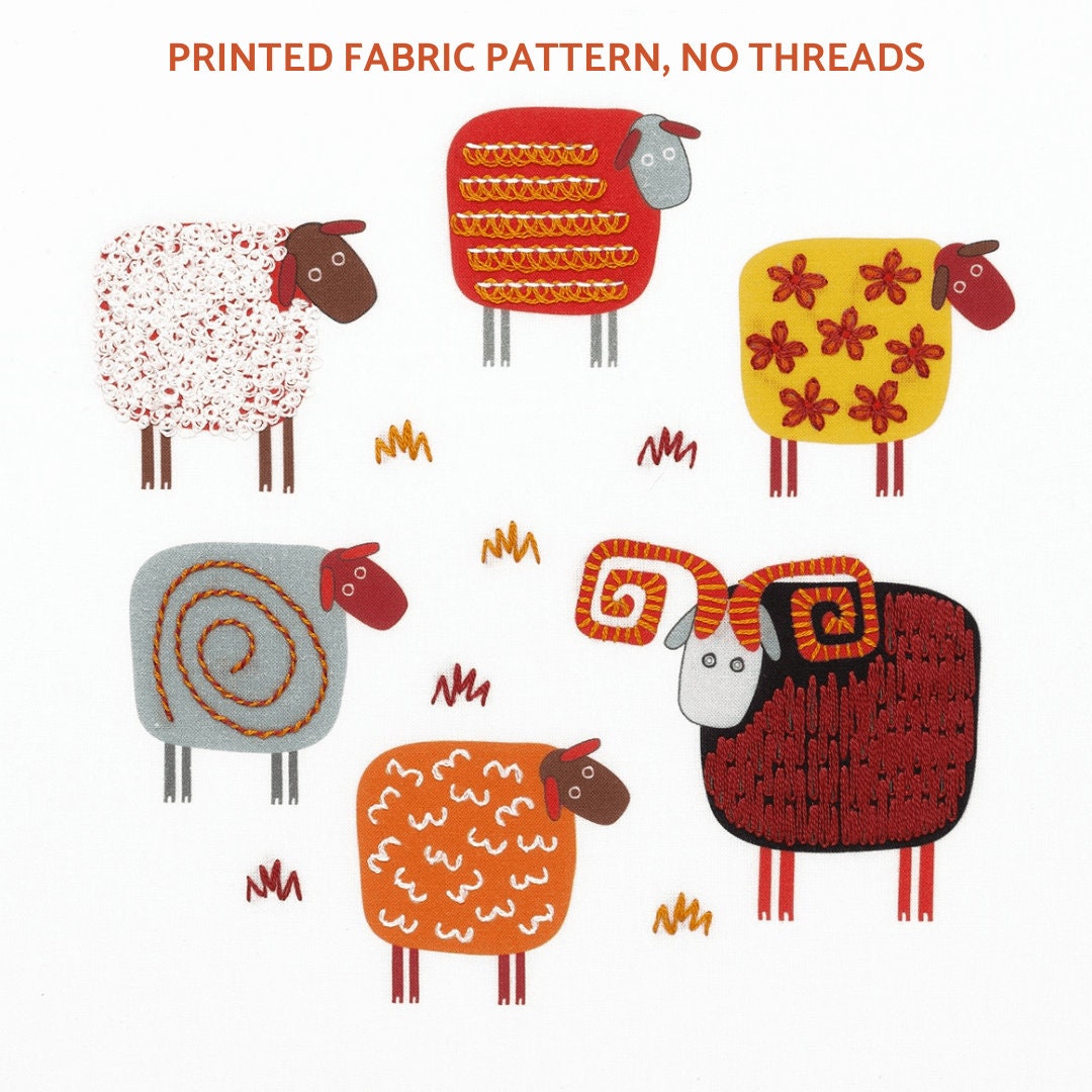 羊の刺繍模様。羊のデザイン。 - Etsy 日本