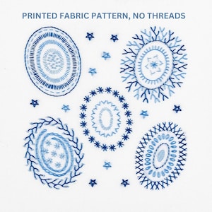 Stitch sampler embroidery pattern. Learn embroidery and popular stitches. Small gift.