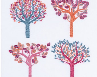 Autumn embroidery kit. Intermediate level. Crafty gift. Botanical embroidery.