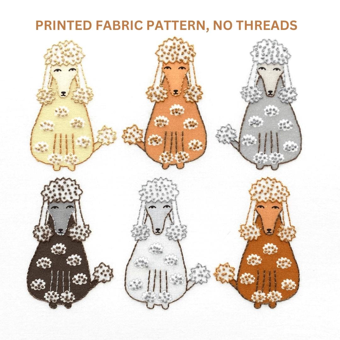 Poodles Embroidery Pattern: Craft Gift for Poodle Lovers - Etsy