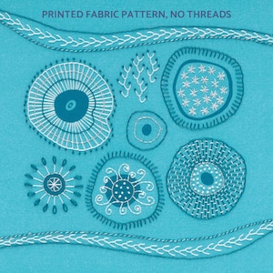 Abstract embroidery pattern. Modern thread art embroidery.
