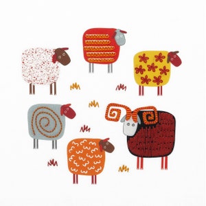 Sheep embroidery kit. Letterbox gift.