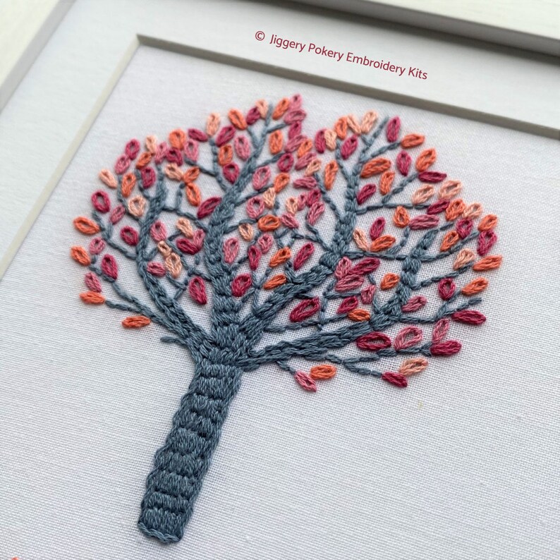 Colourful Trees Embroidery Kit. Intermediate Level. Etsy UK