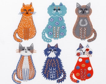 Cat embroidery pattern. Pet embroidery. Creative embroidery.