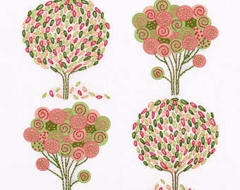 Spring embroidery pattern. Scandi design. Easy hand embroidery.