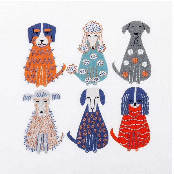 Dog embroidery kit. Pet embroidery. Fun embroidery.