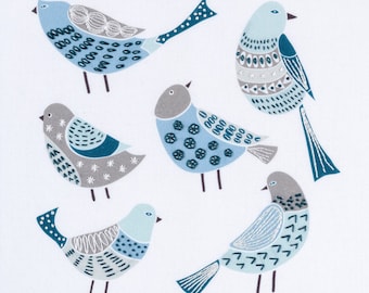 Scandinavian birds embroidery pattern. Easy hand embroidery. Swedish design.