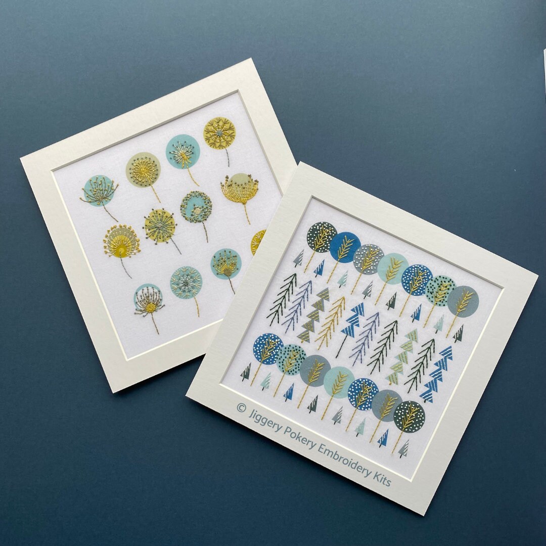 Scandinavian Trees Embroidery Kit. Modern Hand Embroidery. Etsy UK