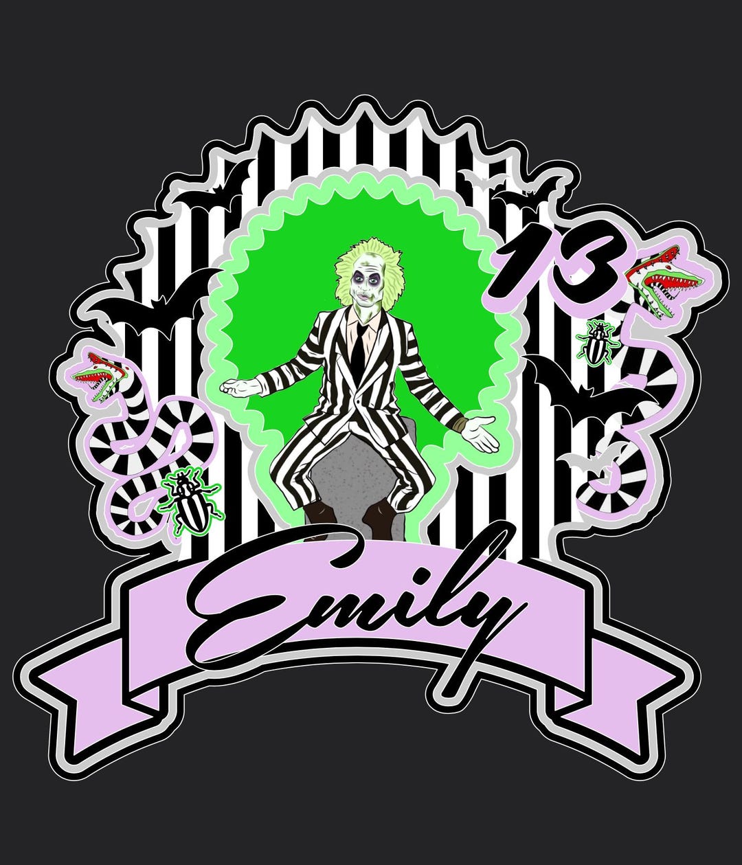Beetlejuice Cake Topper BEETLEJUICE Cupcake Toppers Cake Accessories - Etsy
