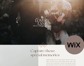 Wix Website Template, Photography Wix Web Design, Wedding Photographer Website, Boho Ecommerce Shop Site for Creatives, Social Media