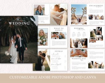 Wedding Pricing Guide, Marketing Magazine, Canva Photoshop Template, Photographer Welcome Guide, Photography Brochure, Editable Client Guide
