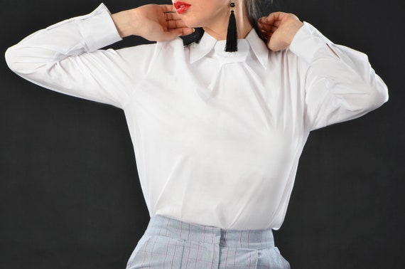 womens white suit shirt