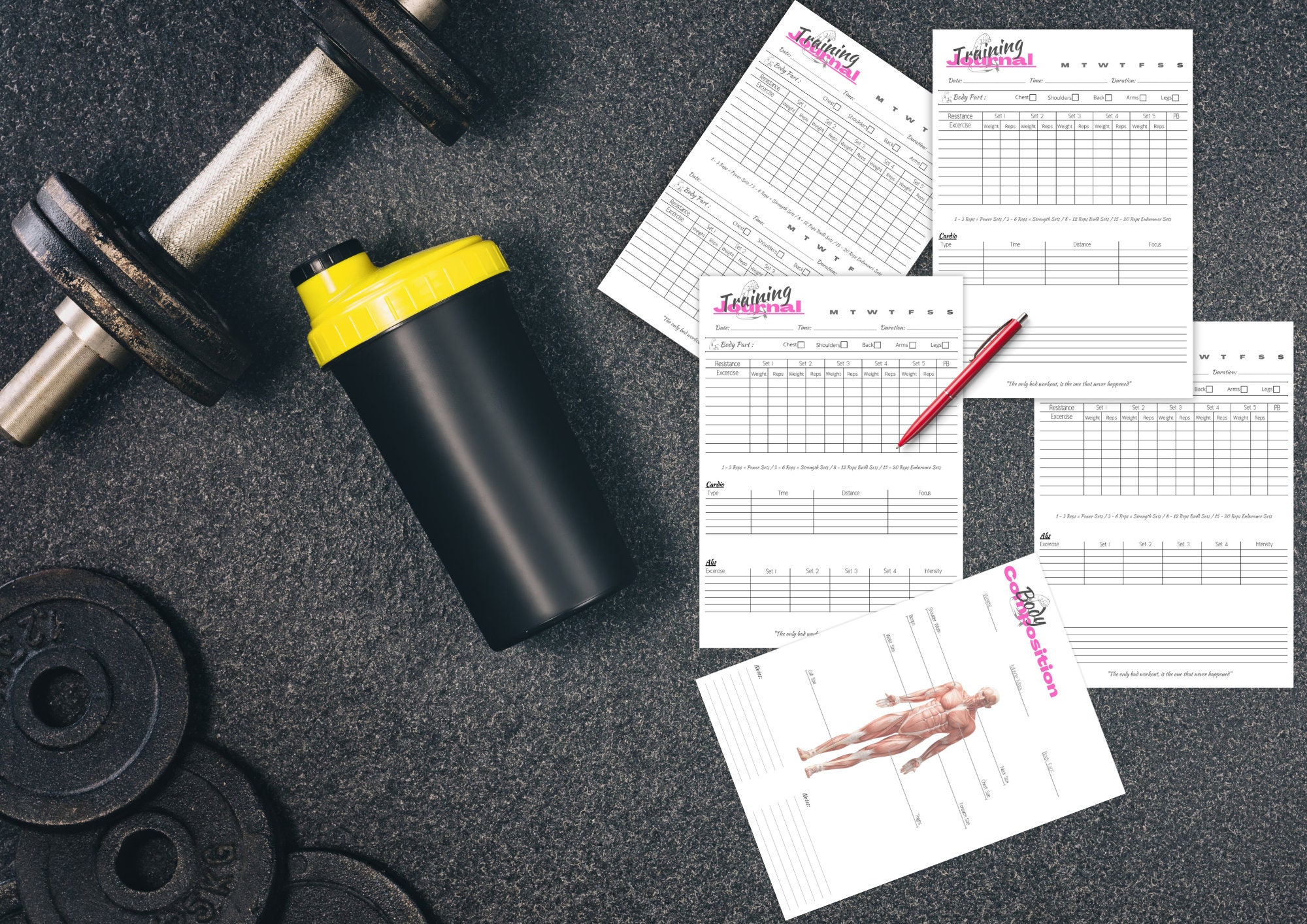 Printable Weight Training Log | Workout Tracker | Training Journal ...