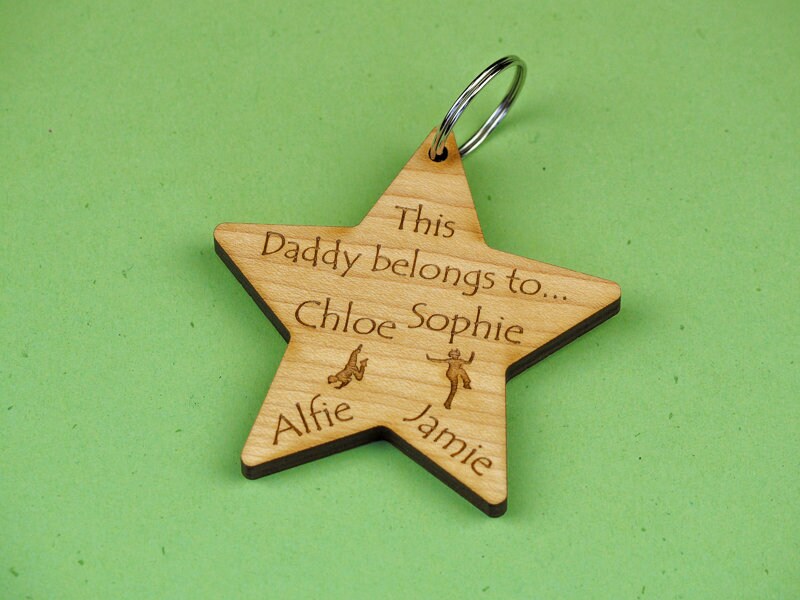 Personalised Star Keyring, the perfect gift form a family.