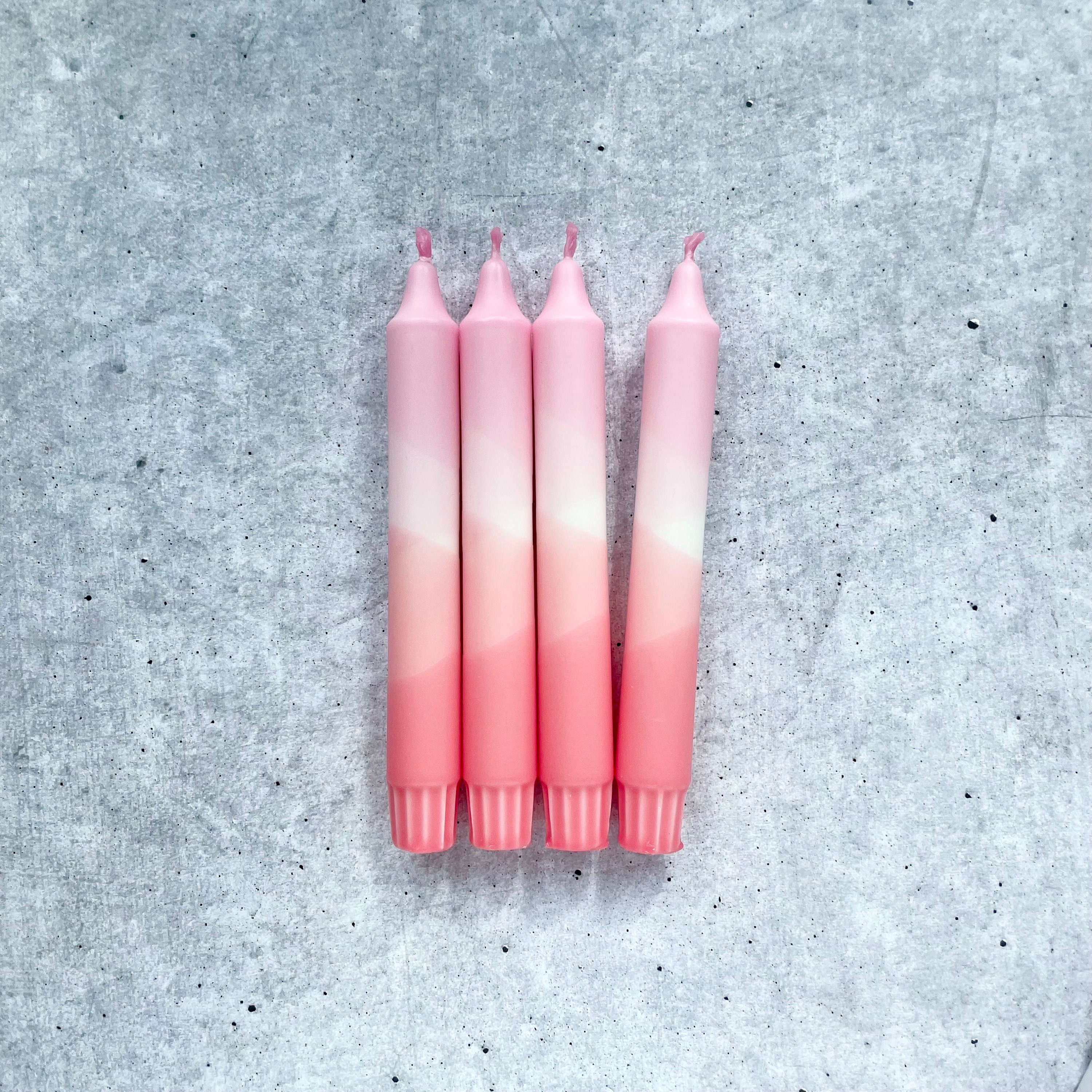 Candle peach fuzz apricot handmade, set of 4, Dip Dye Candle beach sand summer, peach rose Pantone