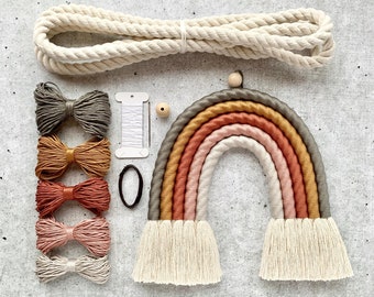 pdf INSTRUCTIES voor Boho DIY Macrame Rainbow Kit, Babykamerdecoratie, Doe het zelf Rainbow, Macrame Muurhanger, Kinderkamer, JGA