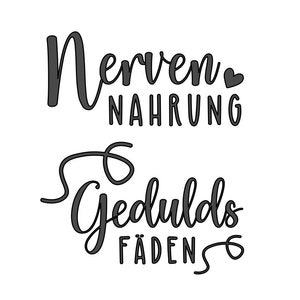 Nervennahrung Geduldsfaden Sticker 2er Set, Geschenk Prüfung