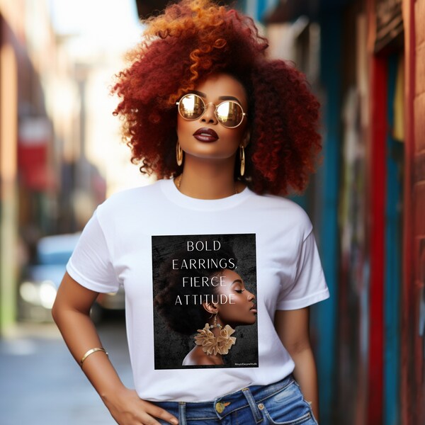 Brooklyn | Bold Earrings, Fierce Attitude, Handmade Earrings featured on T-shirts with a unique flair and an outstanding presence.
