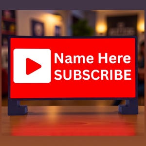 LED YouTube Creator Desk Light - Personalised YouTube Subscriber Button - Light box - The Ultimate Studio Sign for Content Creators