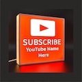 LED YouTube Plaque - YouTube Subscribe Button - Personalised YouTube Subscriber Button - Light box