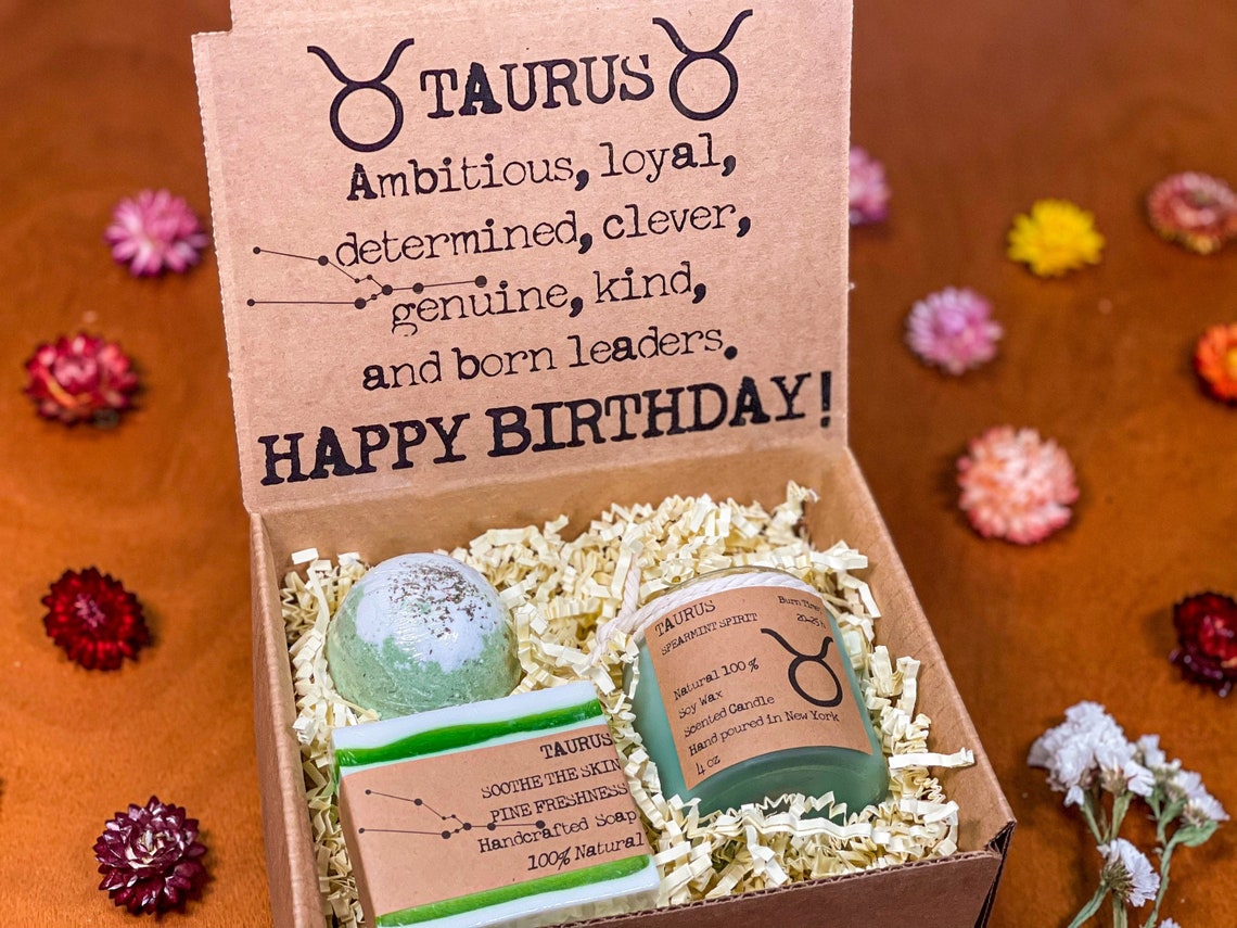 Taurus Gift Set Taurus Gift Box Taurus Gifts Taurus Gift Etsy