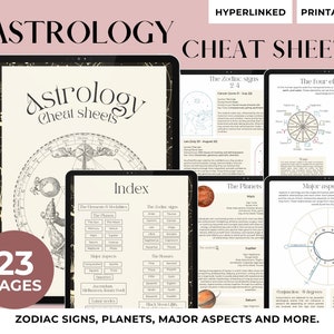 Astrology Cheat Sheet, Basics of Astrology, Printable Pages, Birth Chart, Natal Chart, Astrology for Beginners, Natal Chart Reading