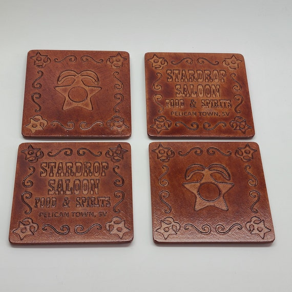 Stardew Valley Square Stardrop Saloon Coasters Etsy
