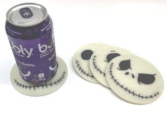 Posavasos que brillan en la oscuridad del Rey Calabaza