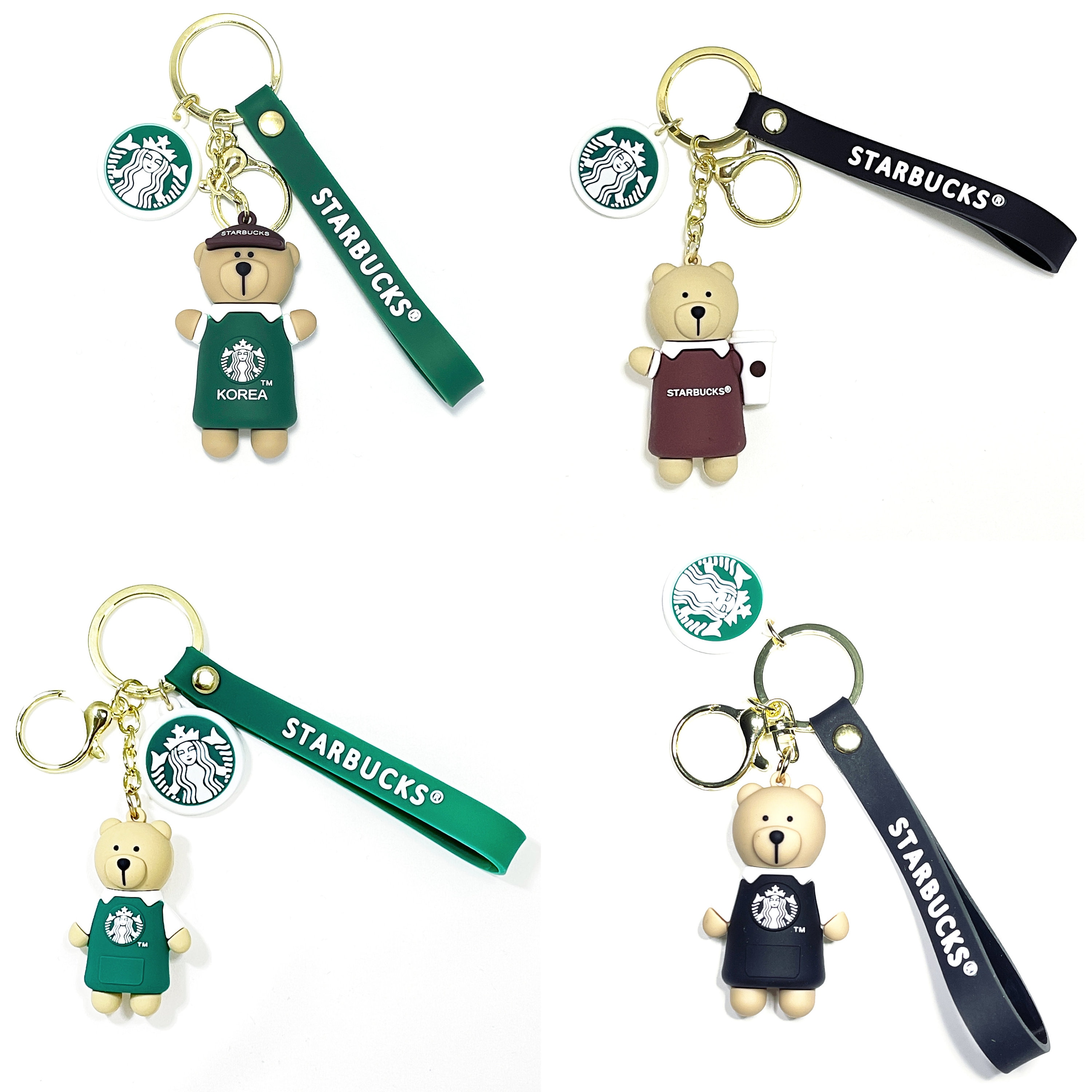 Starbucks Cute Bear Cup Keychain Backpack Pendant Creative Trend Pendant  Gift