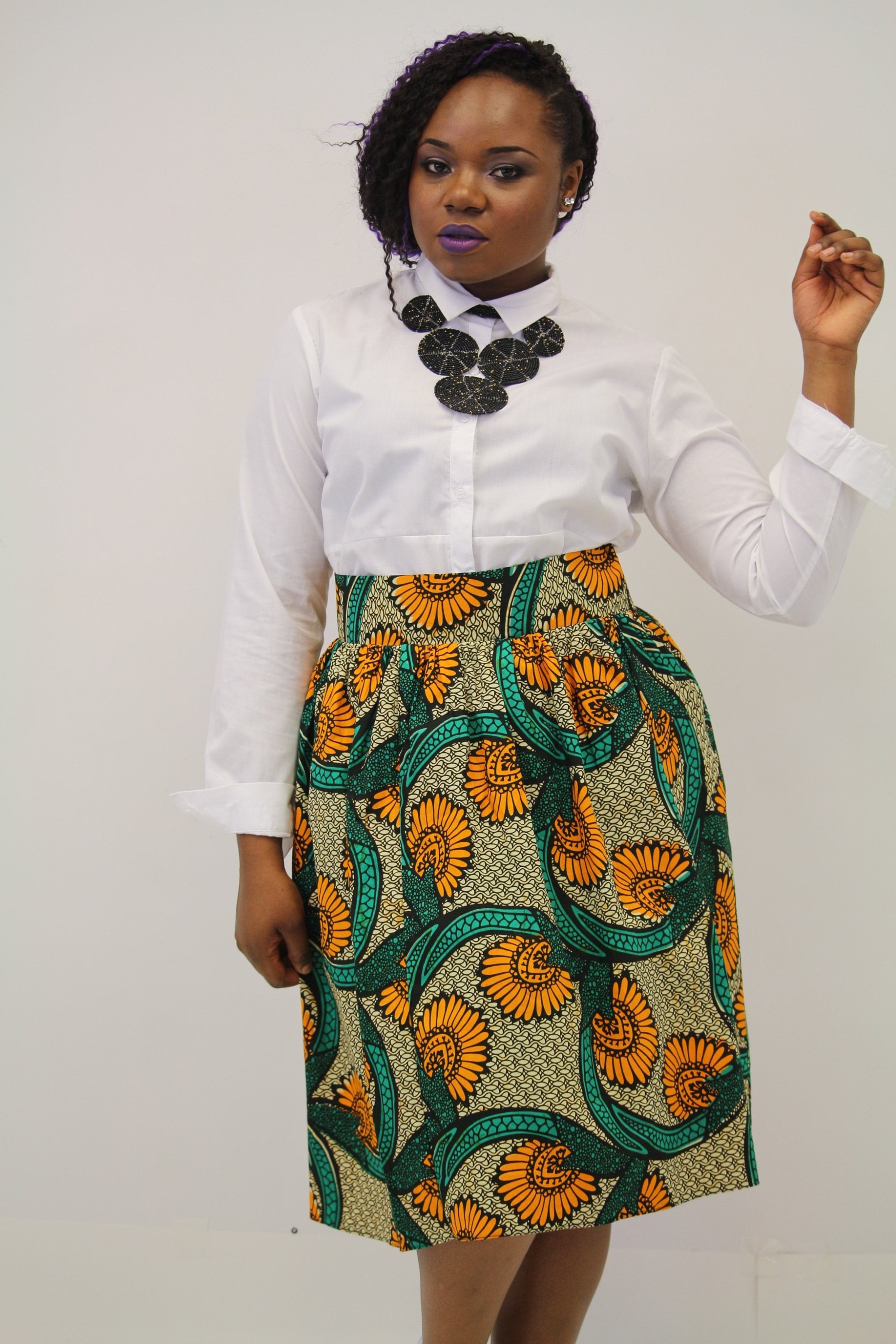 African Print Midi Skirt African clothing African skirt Etsy
