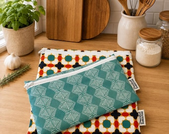 Reusable Snack Bags, Washable Food Wraps, Eco Friendly Lunch Storage