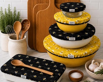 Bowl Cover , PUL lined, waterproof, reusable, cover leftovers, dough proofing