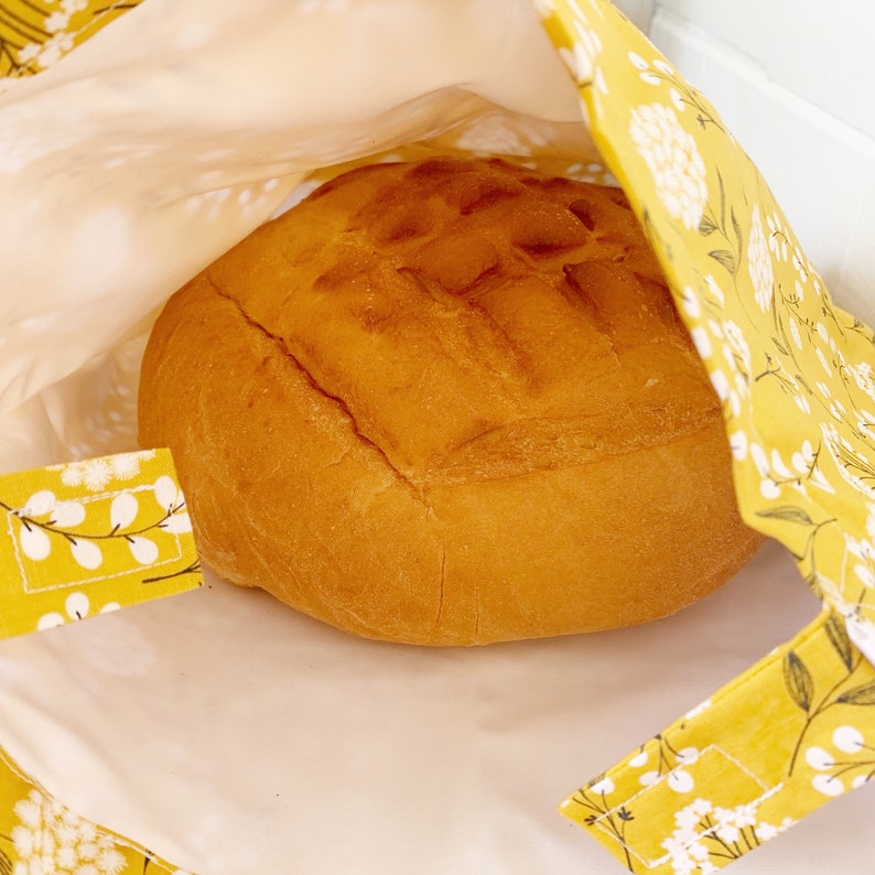 Reusable PUL Lined Sourdough Bread Bag Keeping Bread Fresh and Soft