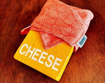 Reusable Cheese Wrap, keeps fresh, close up open packages Eco-Friendly Food Storage