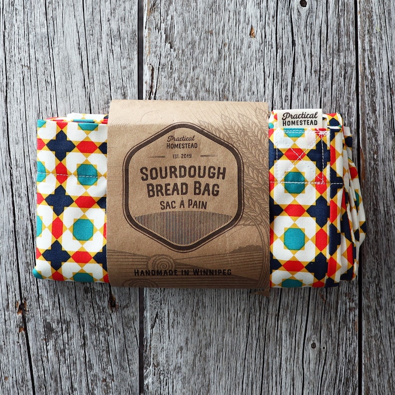 Reusable PUL Lined Sourdough Bread Bag Keeping Bread Fresh and Soft