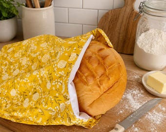 Reusable Bread Storage Bag,  PUL lined, Waterproof. Keeps bread fresh