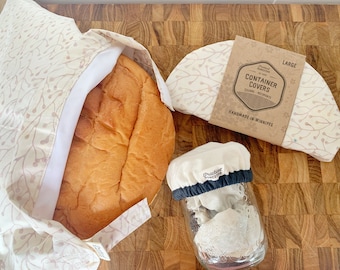 Sourdough Bread Maker Kit, FoodSafe and Waterproof Sourdough bread bag, proofing bowl cover, Unlined small cover for starter all included.