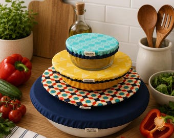 Bowl Cover , PUL lined, waterproof, reusable, cover leftovers, dough proofing