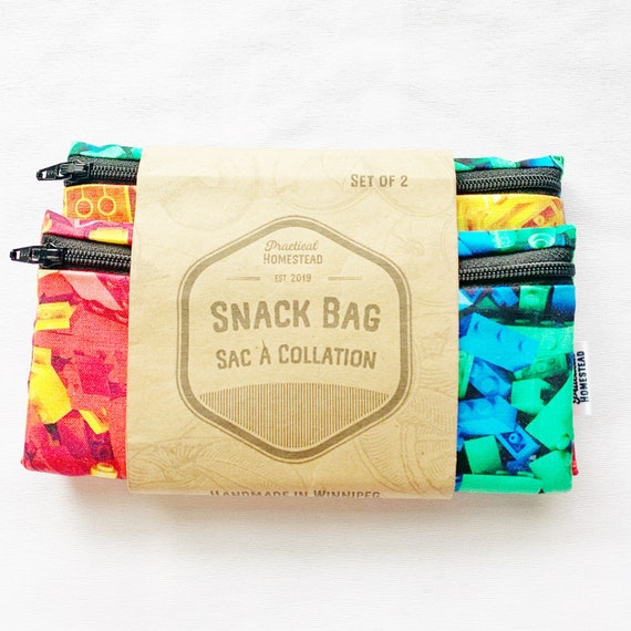 Reusable Snack Bag / Sustainable Ziploc Bag Replacement / Eco Friendly  Waterproof Kids Snack Bag / Zero Waste Kids Lunch Bag 