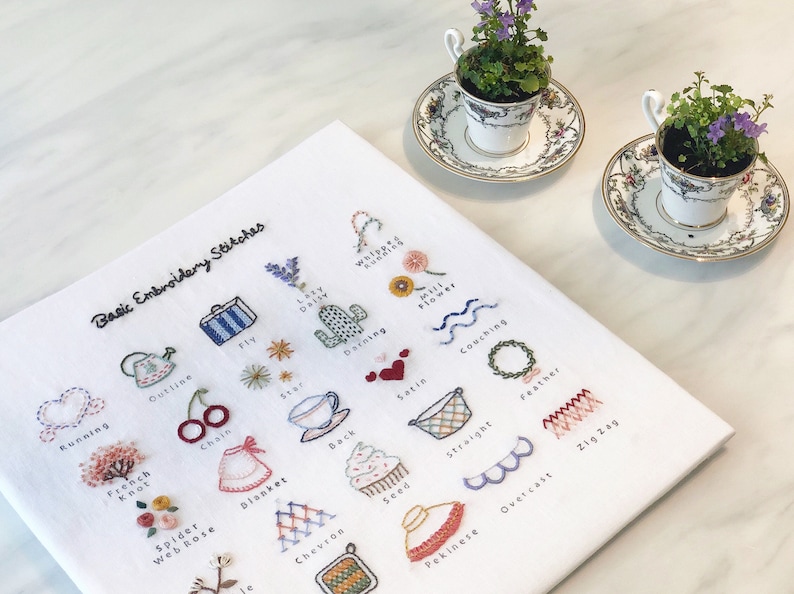 Basic Embroidery Stitch Sampler PDF Pattern for Beginners - Etsy
