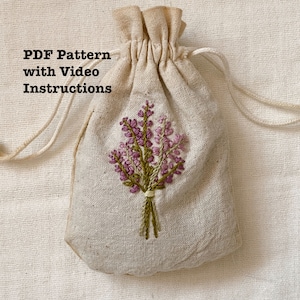Lavendel Stickmuster PDF für Anfänger mit Video-Anleitung