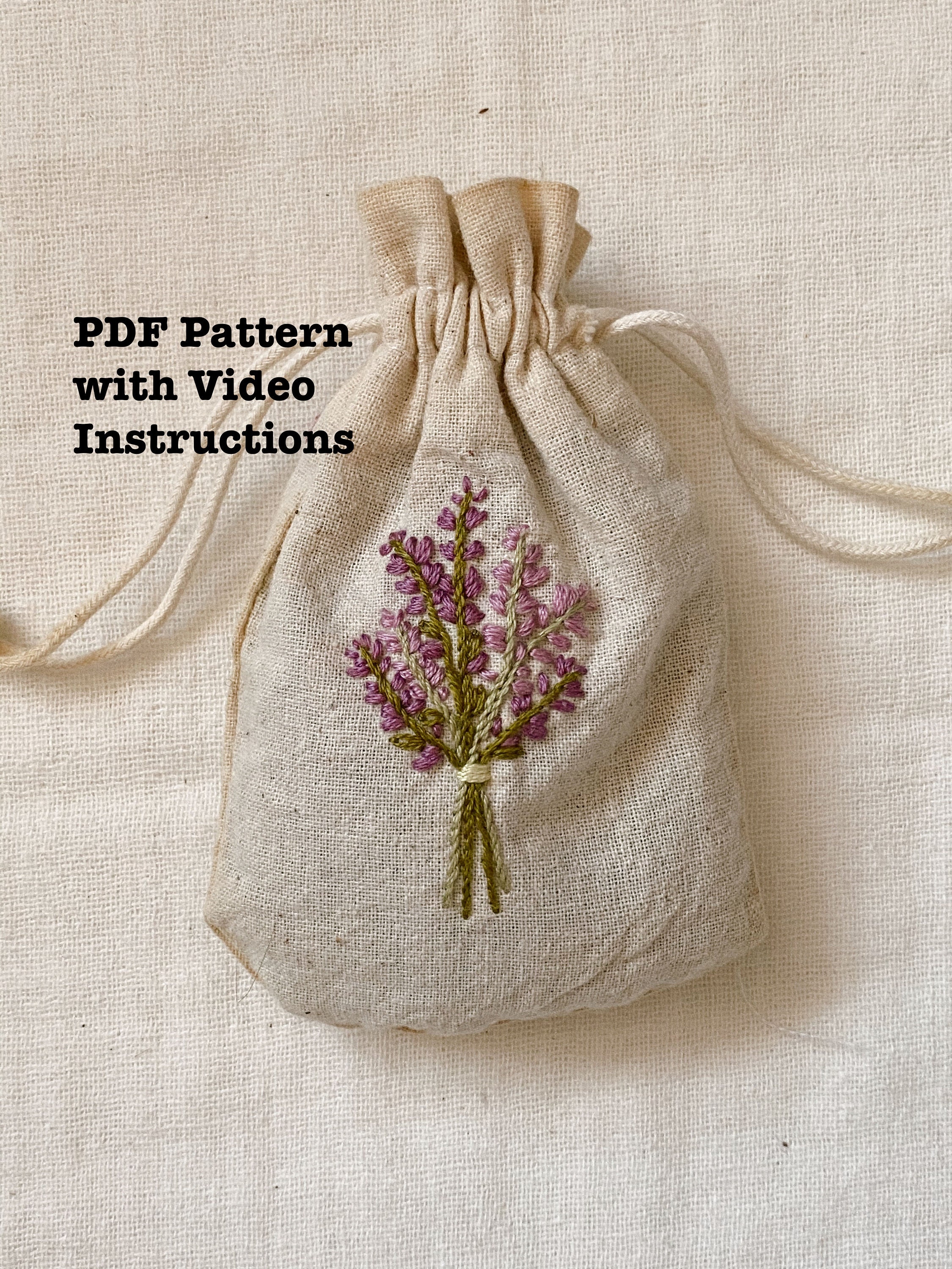 Lavender Embroidery PDF Pattern for beginners with video | Etsy